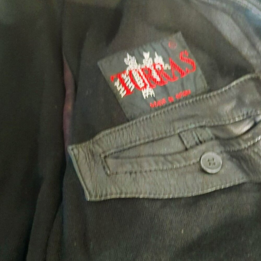 Vintage Torras Black Leather Jacket Mens Size 48 Made In Spain Pure Wool Lining - Picture 10 of 12
